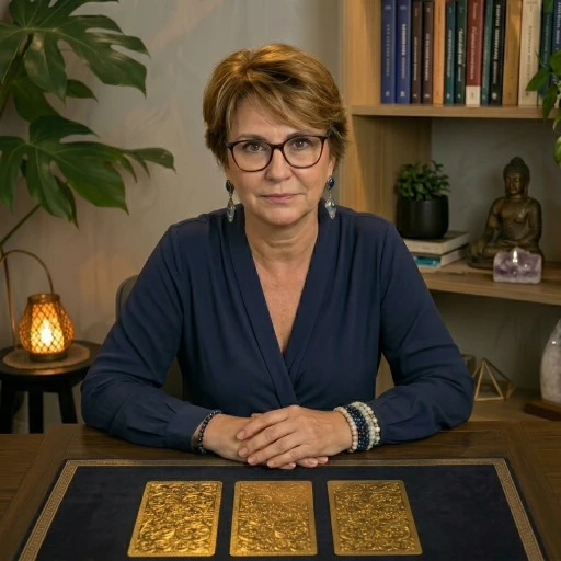 Sensitiva com trĂªs cartas douradas sobre a mesa de leitura